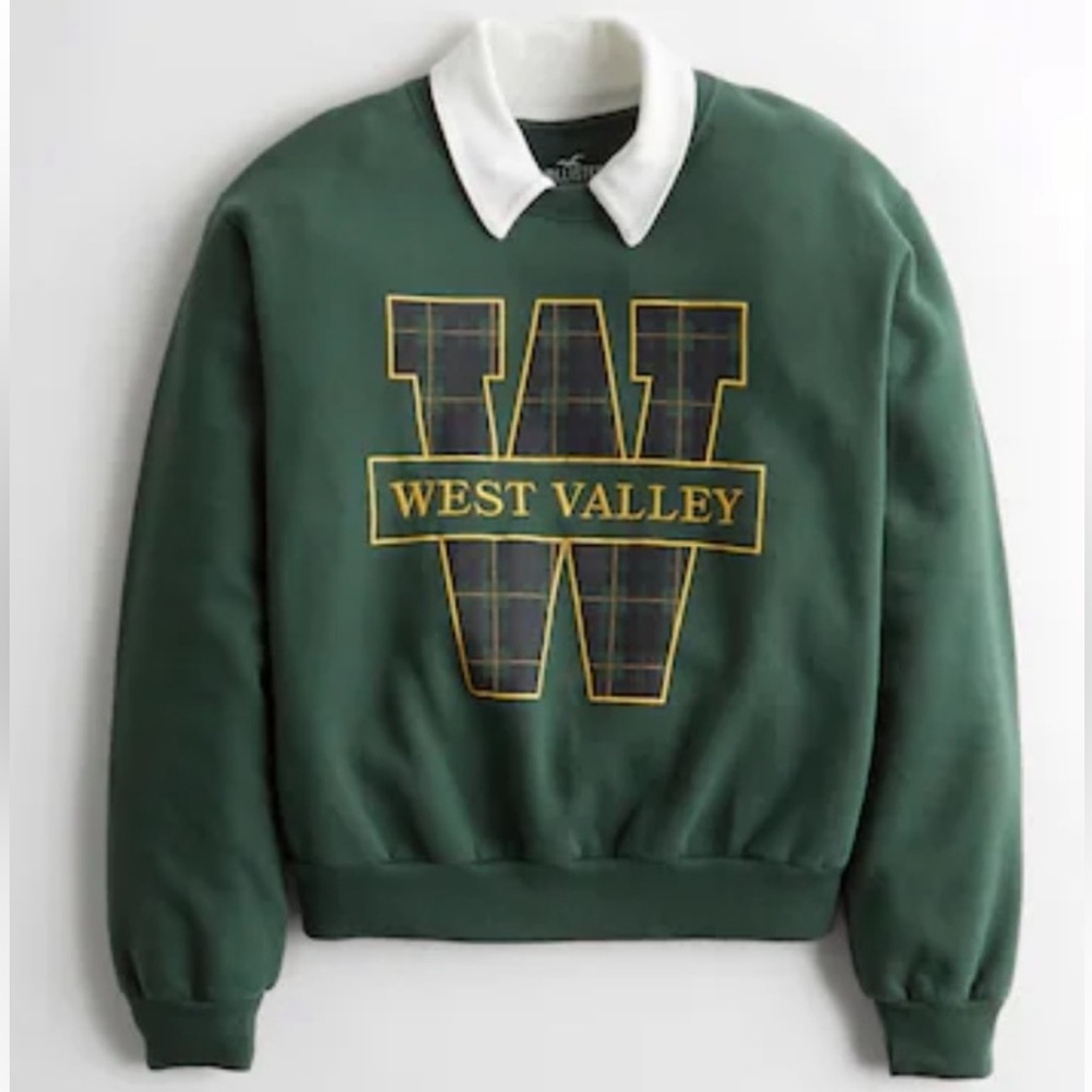 Hollister West Valley Women Green Crewneck